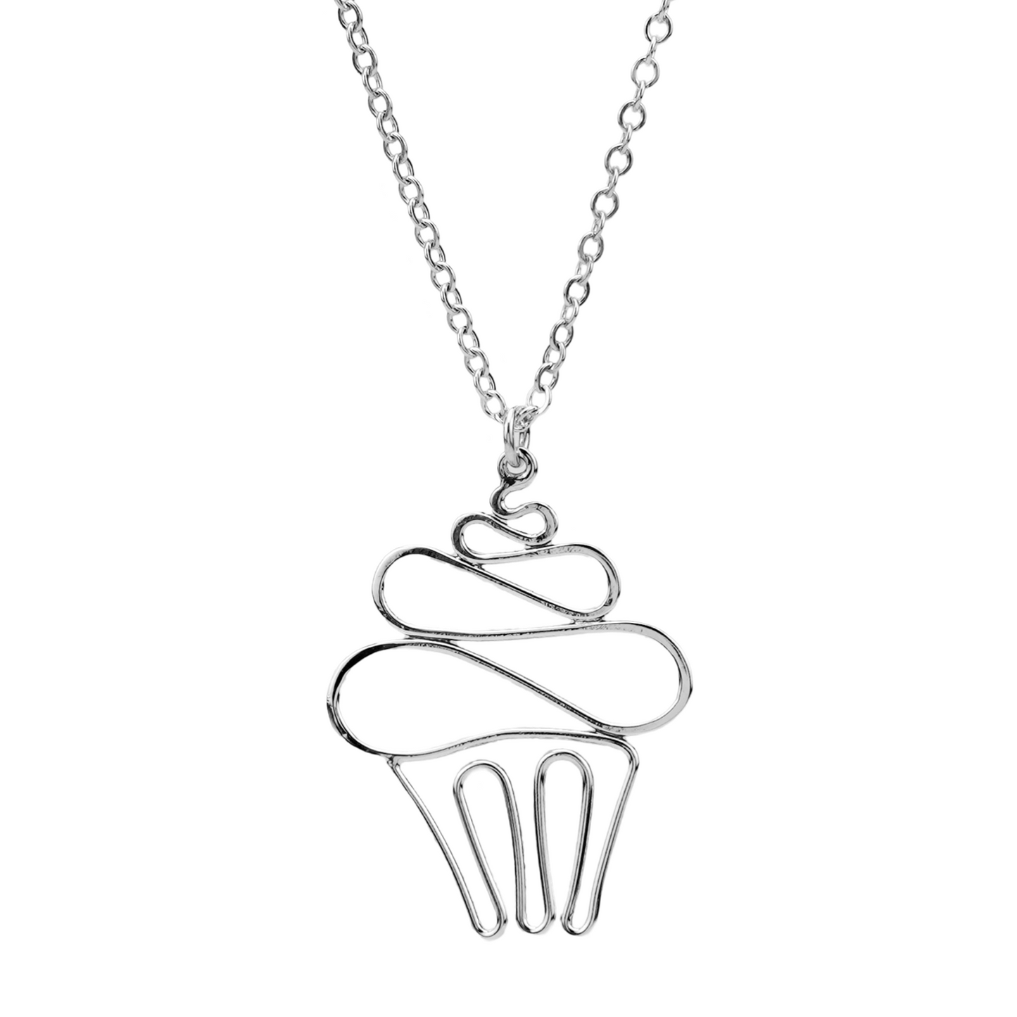 Cupcake Necklace Sterling Silver